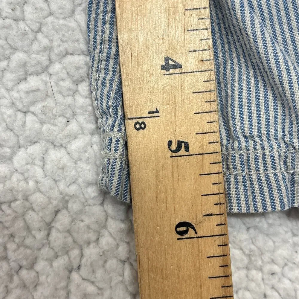Vintage GAP Shorts 5 Boys Blue Pinstriped Cargo Longboard Club Surfing Patches